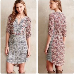 Anthro Tiny Floral Perenne Shirt Dress